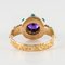 20th Century Amethyst Turquoise and 20 Karat Yellow Gold Ring 12