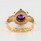 20th Century Amethyst Turquoise and 20 Karat Yellow Gold Ring, Image 12