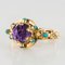 20th Century Amethyst Turquoise and 20 Karat Yellow Gold Ring 6