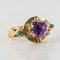 20th Century Amethyst Turquoise and 20 Karat Yellow Gold Ring, Image 13