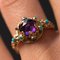 20th Century Amethyst Turquoise and 20 Karat Yellow Gold Ring 5