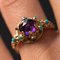 Türkisfarbener Amethyst und 20 Karat Gelbgold Ring aus 20. Jhdt 5