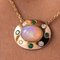 Opal, Emerald, Diamond and 18 Karat Yellow Gold Necklace, Image 7