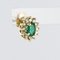 Emerald, Diamond and 18 Karat Yellow Gold Daisy Earrings, Set of 2, Image 5