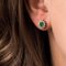 Emerald, Diamond and 18 Karat Yellow Gold Daisy Earrings, Set of 2 2