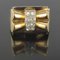 French Diamond Gold Bow Tank Ring 9