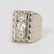 0.90 Carat Diamonds and 18 Karat White Gold Signet Ring, 1930s 6