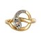 French 19th Century Rose-Cut Diamonds and 18 Karat Yellow Gold Snake Ring, Image 1