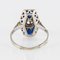 French Diamond Sapphires and Platinum White Gold Ring, 1930s, Image 10