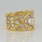 Large Diamond and Gold Filigree Band Ring 14