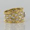 Large Diamond and Gold Filigree Band Ring 10