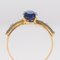 Anello in oro giallo 18 carati e diamanti con zaffiro, XX secolo, Immagine 14
