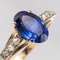 Ring mit Saphirdiamanten und 18 Karat Gelbgold, 20. Jh. 7