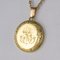 French 18 Karat Yellow Gold Chiselled Medallion Pendant, 1900s, Image 3