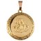 French 18 Karat Yellow Gold Chiselled Medallion Pendant, 1900s 1