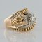 Anillo retro con forma de espiral de diamantes y oro amarillo de 18 kt, años 60, Imagen 6