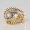 Diamond and 18 Karat Yellow Gold Retro Swirl Ring, 1960s 3