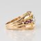 Französischer Rubinroter Ring aus 18 Karat Gold mit Diamanten, 1950er 12