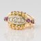 French Ruby, Diamonds and 18 Karat Gold Tank Ring, 1950s 3