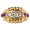 Französischer Rubinroter Ring aus 18 Karat Gold mit Diamanten, 1950er 1