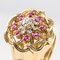 French Ruby and Diamonds Intertwined 18 Karat Gold Threads Ring, 1950s 7