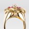 French Ruby and Diamonds Intertwined 18 Karat Gold Threads Ring, 1950s 11