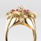 French Ruby and Diamonds Intertwined 18 Karat Gold Threads Ring, 1950s, Image 11