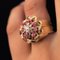 French Ruby and Diamonds Intertwined 18 Karat Gold Threads Ring, 1950s, Image 8
