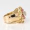 Französischer Ring aus Rubin und Diamanten mit 18 Karat Goldfäden, 1950er 13