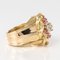 French Ruby and Diamonds Intertwined 18 Karat Gold Threads Ring, 1950s 13