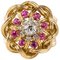 French Ruby and Diamonds Intertwined 18 Karat Gold Threads Ring, 1950s, Image 1