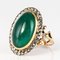 Green Agate Rose-Cut Diamonds and 18 Karat Rose Gold Ring, 1900s 3