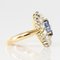 French 19th Century Sapphire, Diamonds and 18 Karat Yellow Gold Marquise Ring 13