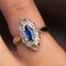 Französische Saphir, Diamanten und 18 Karat Gold Marquise Ring aus 19. Jhdt 5