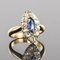 Französische Saphir, Diamanten und 18 Karat Gold Marquise Ring aus 19. Jhdt 6