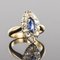 French 19th Century Sapphire, Diamonds and 18 Karat Yellow Gold Marquise Ring 6