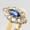 French 19th Century Sapphire, Diamonds and 18 Karat Yellow Gold Marquise Ring 8