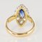 French 19th Century Sapphire, Diamonds and 18 Karat Yellow Gold Marquise Ring 12