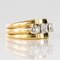 3 Diamonds and 18 Karat Yellow Gold Platinum Tank Ring, 1940s 10