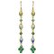 Boucles d'Oreilles 0.84 carat, Emeraudes, Opales et en Or Jaune 18 Carats, Set de 2 1