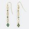 0.84 Carat, Emeralds, Opals and 18 Karat Yellow Gold Dangle Earrings, Set of 2 12
