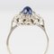 French Sapphire Diamonds Round Ring, 1930s 13