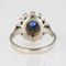 French Sapphire Diamonds Round Ring, 1930s 11