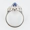 French Sapphire Diamonds Round Ring, 1930s 14