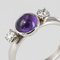 1.30 Amethyst Diamonds and 18 Karat White Gold Trio Ring, 1970s 7