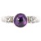 1.30 Amethyst Diamonds and 18 Karat White Gold Trio Ring, 1970s 1