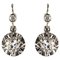 Diamonds and 18 Karat White Gold Drop Earrings, 1950s, Set of 2 1