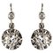 Diamonds and 18 Karat White Gold Drop Earrings, 1950s, Set of 2, Image 1