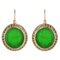 Italian Intaglio and Green Stone Crystals Lever-Back Earrings, Set of 2, Image 1
