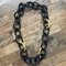 African Ebony Gold Leaf Oval Mesh Long Necklace 4